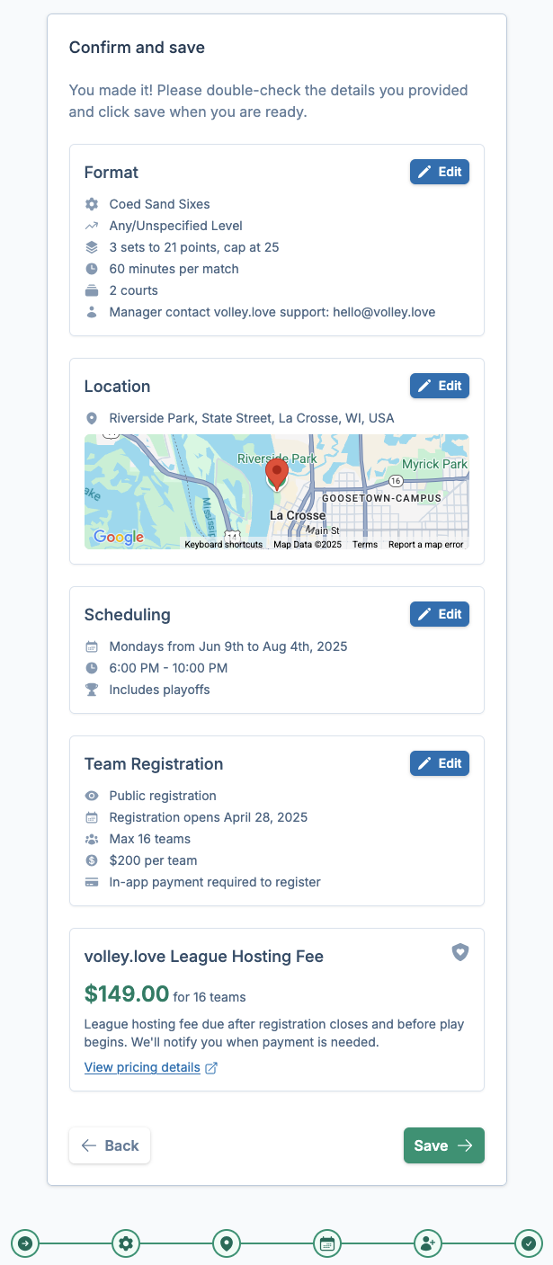 Create wizard review and save screenshot